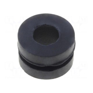 Grommet | Ømount.hole: 6mm | Øhole: 3.5mm | rubber | black