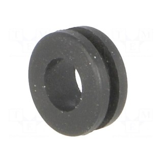 Grommet | Ømount.hole: 6mm | Øhole: 4.1mm | rubber | black