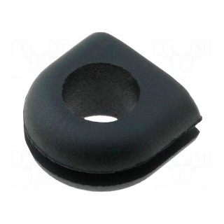 Grommet | Ømount.hole: 7.5mm | Øhole: 5.2mm | rubber | black