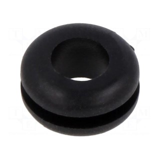 Grommet | Ømount.hole: 7.5mm | Øhole: 5.5mm | black | 0÷80°C | PVC
