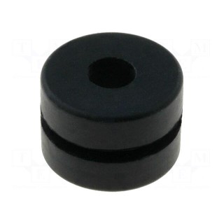 Grommet | Ømount.hole: 8.1mm | Øhole: 3.6mm | rubber | black