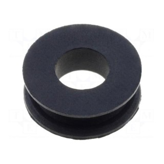 Grommet | Ømount.hole: 8.5mm | Øhole: 5mm | rubber | black