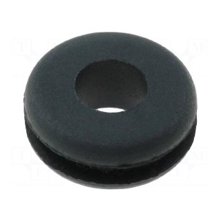 Grommet | Ømount.hole: 8mm | Øhole: 4.5mm | rubber | black