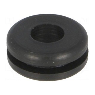 Grommet | Ømount.hole: 8mm | Øhole: 4.5mm | rubber | black