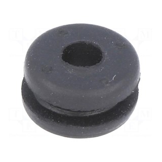 Grommet | Ømount.hole: 8mm | Øhole: 4mm | caoutchouc | -30÷90°C | black