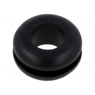 Grommet | Ømount.hole: 8mm | Øhole: 5.5mm | black | 0÷80°C | PVC
