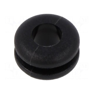 Grommet | Ømount.hole: 8mm | Øhole: 5mm | black | 0÷80°C | PVC | Øout: 11mm