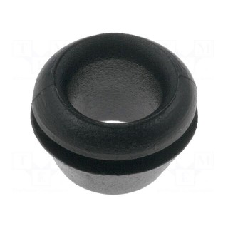 Grommet | Ømount.hole: 8mm | Øhole: 6.5mm | PVC | black | -30÷60°C