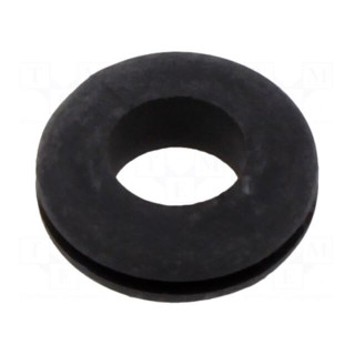 Grommet | Ømount.hole: 9.5mm | Øhole: 7mm | black | -40÷135°C | UL94HB
