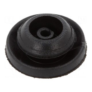 Grommet | Ømount.hole: 9mm | elastomer thermoplastic TPE | black