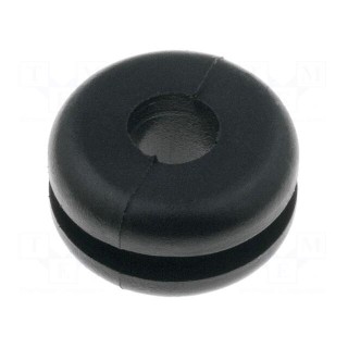 Grommet | Ømount.hole: 9mm | Øhole: 4mm | PVC | black | -30÷60°C | UL94V-2