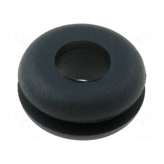 Grommet | Ømount.hole: 9mm | Øhole: 5.8mm | rubber | black