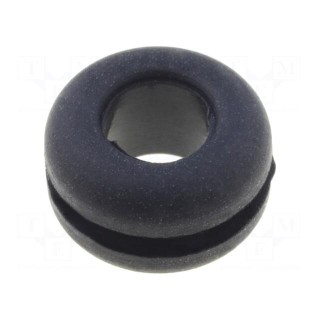 Grommet | Ømount.hole: 9mm | Øhole: 6mm | rubber | black