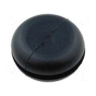 Grommet | with bulkhead | Ømount.hole: 11mm | Øhole: 8mm | PVC | black