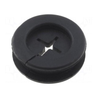 Grommet | with bulkhead | Ømount.hole: 12.1mm | Øhole: 6mm | rubber