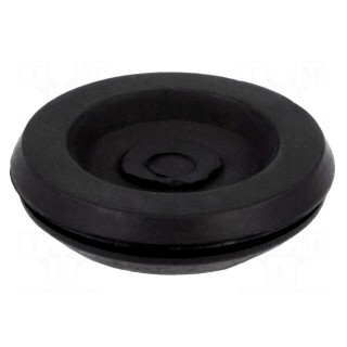 Grommet | with bulkhead | Ømount.hole: 12.2mm | Øhole: 9mm | black