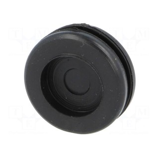 Grommet | with bulkhead | Ømount.hole: 19mm | Øhole: 16mm | PVC | black