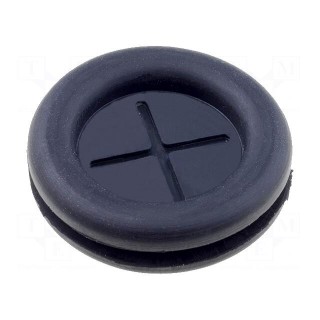 Grommet | with bulkhead | Ømount.hole: 19mm | Øhole: 16mm | rubber