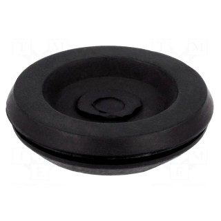 Grommet | with bulkhead | Ømount.hole: 20.2mm | Øhole: 13.5mm | black