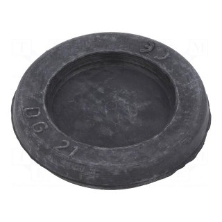 Grommet | with bulkhead | Ømount.hole: 28mm | black | -40÷100°C | IP54