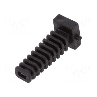 Strain relief | elastomer | black | Panel thick: max.2.2mm | L: 25mm