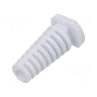 Strain relief | Øhole: 4mm | white | Panel thick: max.3.5mm | L: 25mm