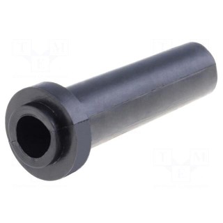 Strain relief | Ømount.hole: 6mm | Øhole: 3.5mm | PVC | black | L: 23mm