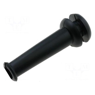 Strain relief | Ømount.hole: 7.6mm | Øhole: 5.5mm | PVC | black