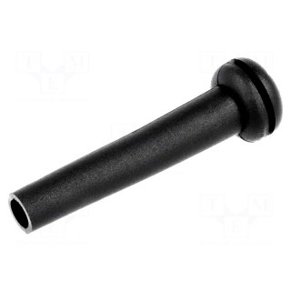 Strain relief | Ømount.hole: 8.7mm | Øhole: 5.1mm | PVC | black