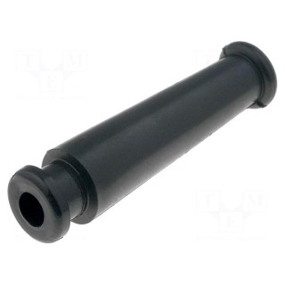 Strain relief | Ømount.hole: 8mm | Øhole: 5.5mm | PVC | black | L: 47mm