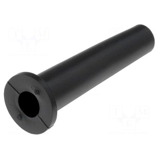 Strain relief | Ømount.hole: 9.6mm | Øhole: 6.2mm | PVC | black