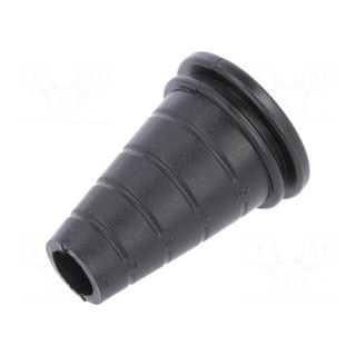 Strain relief | PVC | black | Panel thick: max.1.6mm | Øcable: 8÷17mm
