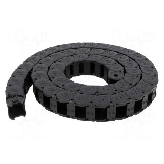 Cable chain | E2.15 | Bend.rad: 38mm | L: 1000mm | Int.height: 14.4mm