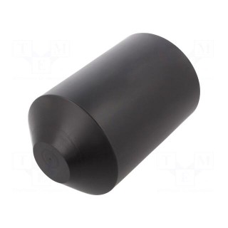 Heat shrink cap | glued | 100mm | black | crosslinked polyolefin POX