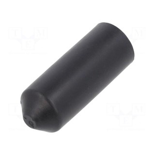 Heat shrink cap | glued | 10mm | black | crosslinked polyolefin POX
