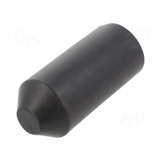 Heat shrink cap | glued | 40mm | black | crosslinked polyolefin POX