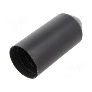 Heat shrink cap | glued | 40mm | black | crosslinked polyolefin POX