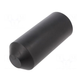 Heat shrink cap | glued | 63mm | black | crosslinked polyolefin POX