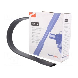 Heat shrink sleeve | 3: 1 | 18mm | L: 4m | black | cardboard packaging