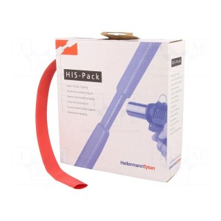 Heat shrink sleeve | 2: 1 | 12.7mm | L: 5m | red | Wall thick: 0.6mm