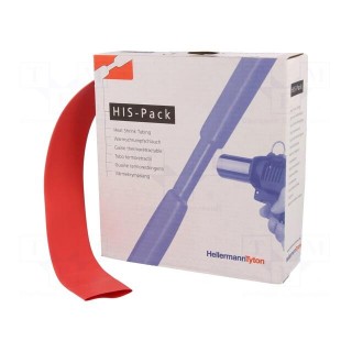 Heat shrink sleeve | 2: 1 | 25.4mm | L: 5m | red | Wall thick: 0.9mm