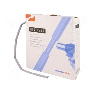 Heat shrink sleeve | 2: 1 | 6.4mm | L: 5m | grey | Wall thick: 0.6mm