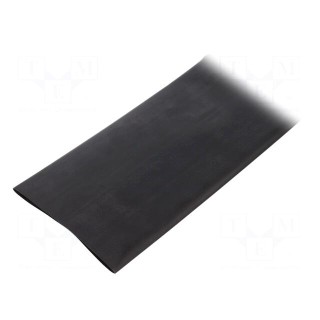 Heat shrink sleeve | 2: 1 | 76.2mm | L: 1m | black | Wall thick: 1.27mm