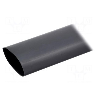 Heat shrink sleeve | 3.5: 1 | 75mm | L: 1m | black | Wall thick: 3mm
