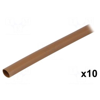 Heat shrink sleeve | 3: 1 | 6mm | L: 200mm | brown | 10pcs.