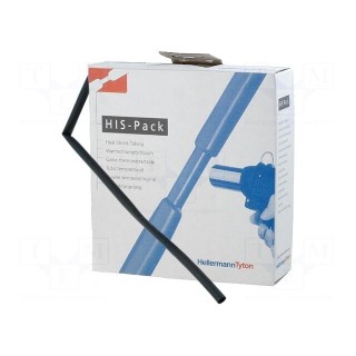 Heat shrink sleeve | 3: 1 | 6mm | L: 5m | black | Package: reel