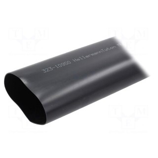 Heat shrink sleeve | 3: 1 | 95mm | L: 1m | black | Wall thick: 3mm
