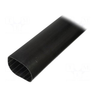 Heat shrink sleeve | glued | 3.5: 1 | 75mm | L: 1m | black