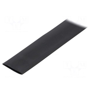 Heat shrink sleeve | glued | 3: 1 | 25.4mm | L: 1m | black | polyolefine