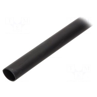 Heat shrink sleeve | glued | 4: 1 | 12mm | L: 1m | black | -55÷110°C